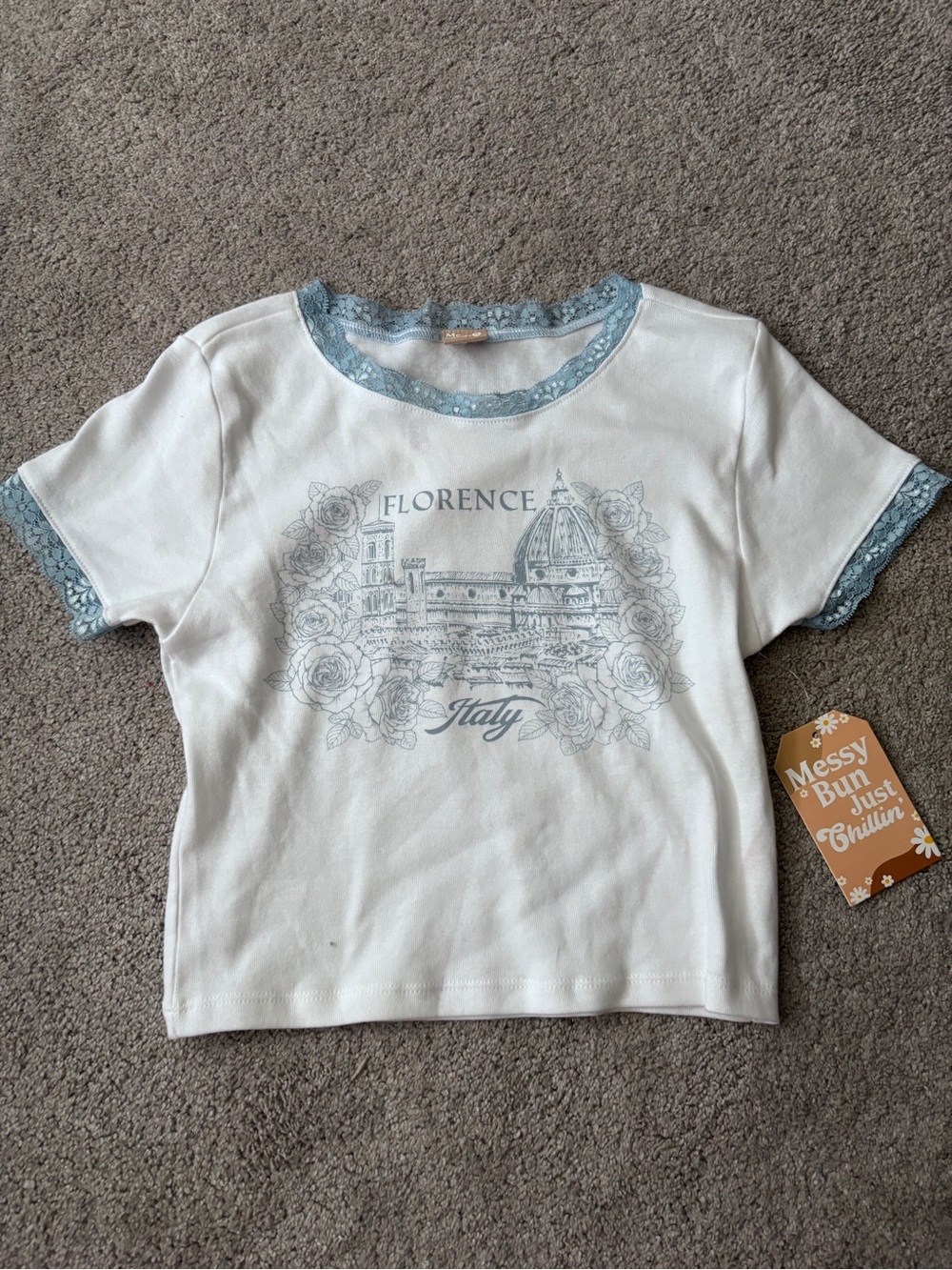 White Florence Graphic Tee for Kids